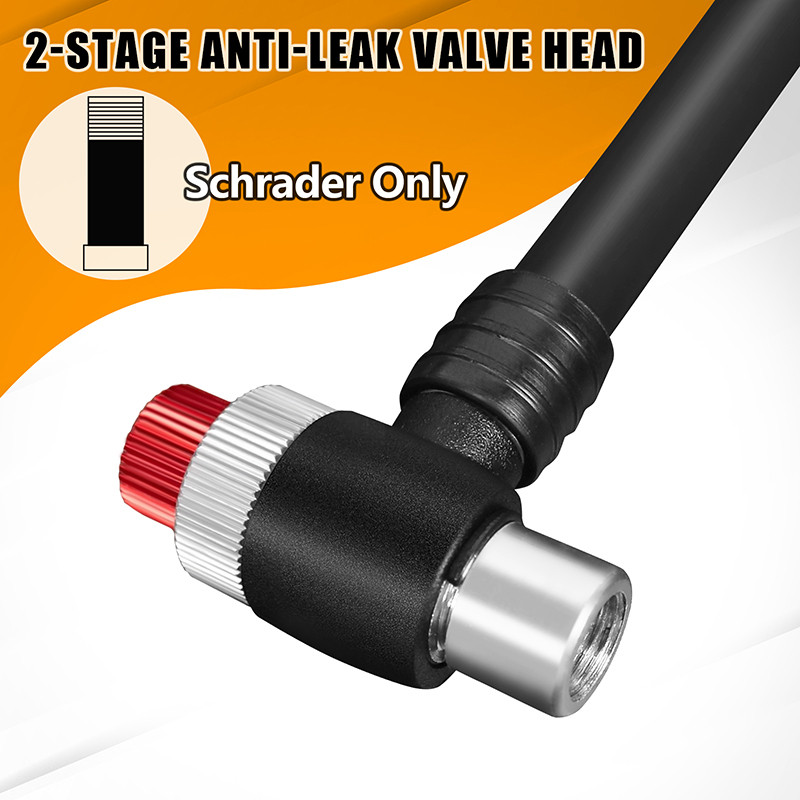 BUCKLOS Máy Bơm Xe Đạp Nĩa Khí Phía Sau 300psi Máy Bơm Hơi Sốc Di Động Áp Lực Cao Máy Bơm Không Khí Bằng Tay Có Đồng Hồ Đo MTB Xe Đạp Đường Bộ Dụng Cụ