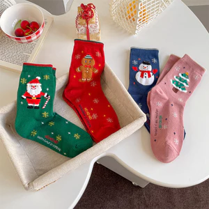 Tất Cotton Sáng Tạo Thu Đông - Vớ Ông Già Noel Cho Mùa Giáng Sinh