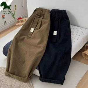 Esina Trẻ Em Nguyên Chất Quần Cotton Xuân Thu Bé Trai Quần Rời Thu Đông Phong Cách Mới Trẻ Em Bé Hàn Quốc Quần Thường Ngày