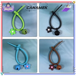 CANAMEK Kẹo Màu Hoa Móc Khóa Silica Gel Hoa Móc Khóa Cho Bé Gái Túi Mặt Dây Chuyền Ba Lô Trang Trí CSF