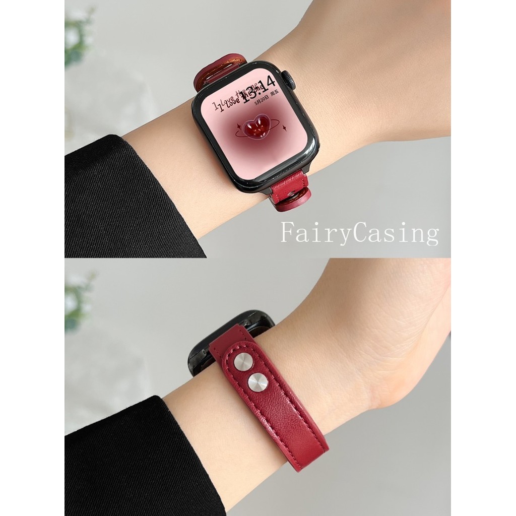 Dây Da Mỏng Cho Apple Watch S10 Ultra3 46mm 49mm 42 44 45mm 40 / 41mm Vòng Tay Cho iWatch Series 11 9 8 7 SE 6 5 S11 Band