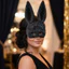 BRBRAA Bunny Nửa Mặt, Chụp Ảnh Tai Thỏ Đính Pha Lê, Sáng Tạo Full Acrylic Kim Cương Giả Lấp Lánh Halloween