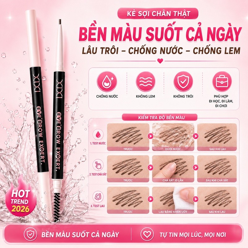 Xixi Bút Kẻ Mày Siêu Mảnh 0.5mm – Mềm Tự Nhiên, Không Lem, Dễ Dùng, Cho Học Sinh & Người Mới D791