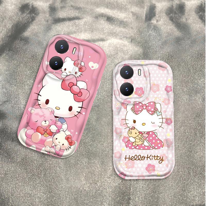 Vỏ Silicon Hoạt Hình Cho VIVO Y16 4G Y02S Điện Thoại Thông Minh 3D Vỏ Điện Thoại Mềm TPU Kitty Sinh Viên Chống Sốc Ốp Lưng