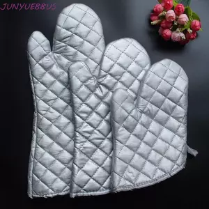 JUNYUE88US Găng tay lò nướng bằng vải cotton dài, Găng tay làm bánh dày cực dài chịu nhiệt, Vòng bít góc cách nhiệt mềm bằng vải cotton lót lò vi sóng Nhà hàng