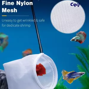CQCJ Bể Cá Nhỏ, Tôm Bể Cá Mềm Lưới Mịn, Mảnh Vỡ Thực Phẩm Tay Cầm Bằng Thép Không Gỉ Có Thể Mở Rộng Trượt Tuyết Ao Nhỏ