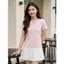 Áo phông nữ CARDINA chất liệu thun cotton tay cộc cổ V phối cúc nhiều màu 6ATC39