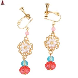 Bộ vòng cổ / bông tai giả ngọc trai hai lớp phong cách Trung Quốc mới dành cho nữ
