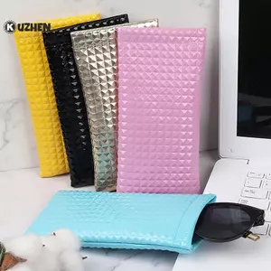 KUZHEN Kẹo Màu Da PU Kính Mát Túi Dành Cho Nữ Nam Kính Ví Storege Trường Hợp Di Động Kính Chống Thấm Nước Túi Storege HOT