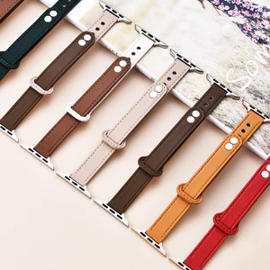 Dây đeo cổ tay 00985 / Thích hợp cho Đồng hồ thể thao thông minh / 38 / 40 / 41mm / 42 / 44 / 45mm / 42mm Mẫu đặc biệt / Mẫu đặc biệt 46mm / Slim Bền / Dây da sợi nhỏ mềm / Dây đeo cổ tay thay thế đa năng