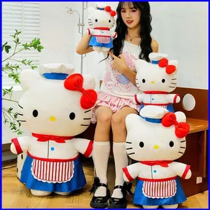 Sanrio Hello Kitty Plushie Cô hầu gái nhỏ dễ thương Đầu bếp Búp bê sang trọng Gối mềm