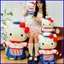Sanrio Hello Kitty Plushie Cô hầu gái nhỏ dễ thương Đầu bếp Búp bê sang trọng Gối mềm
