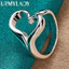 URMYLADY Bạc 925 Trái Tim Charm Nhẫn Nữ Cưới Đính Hôn Trang Sức Thời Trang