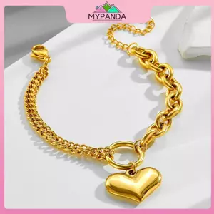 MYPANDA Thời Trang Tình Yêu Bướm Thiết Kế Hình Học Mặt Dây Chuyền Vòng Tay Nữ Thép Titan Không Phai Màu Trang Sức Quà Tặng Sinh Nhật Ngày Lễ Tình Nhân.