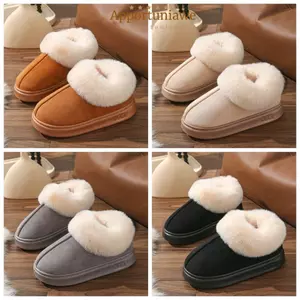 Giày Bốt Tuyết IAPPORTUNIA, Dép Mềm Lông Thú Giả Thoải Mái, Giày Cotton Đáy Dày Ấm Áp Trong Nhà