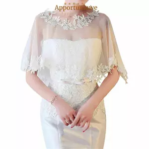 Khăn choàng ren IAPPORTUNIA, Áo cưới thanh lịch dự tiệc, Khăn choàng dạ hội cô dâu thời trang cho nữ