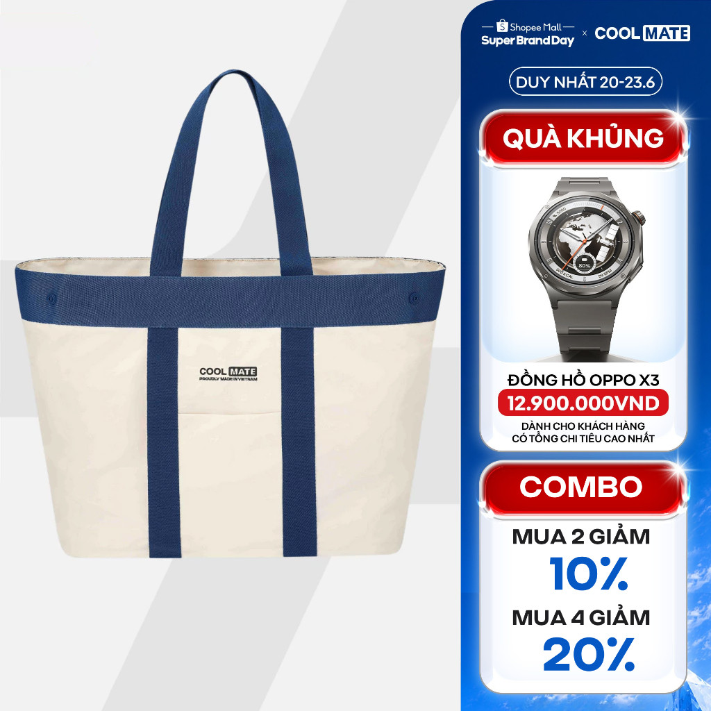 [MUA 4 GIẢM 20%]Túi All-day Tote Bag unisex nhiều ngăn tập Gym, Pickleball, du lịch Coolmate
