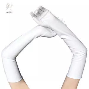 HNKMP Nữ Gợi Cảm Sáng Bóng Găng Tay Dài Da Cao Su Clubwear Đảng Opera Trang Phục.