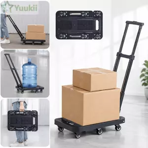 Xe tải cầm tay có thể gập lại YUUKII, Xe đẩy di động 4 / 6 bánh tiết kiệm nhân công, Kho xe tải chở hàng chịu tải nặng