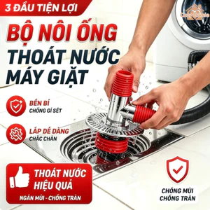 Đầu Nối 3 Chạc Ống Thoát Nước Máy Giặt Chống Tràn Khử Mùi Lọc Rác Tương Thích Phòng Tắm Ban Công