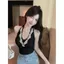 Màu trắng Công nghiệp nặng Nailed Diamond Deep V Camisole Nữ Phiên bản Hàn Quốc Thiết kế mỏng vừa vặn lưng đẹp Một dây hàng đầu