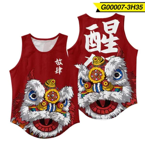 Áo tăng nam Dragon Lion Anime, Áo Vest không tay Cosplay mùa hè, Áo thun thể hình thoáng khí mềm mại