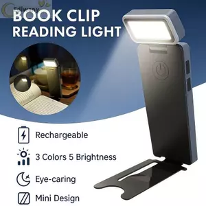 Đèn Sách Clip-On EDIWANY, Đèn Đánh Dấu Trang LED 3 Màu, Chất Lượng Cao Sạc Bảo Vệ Mắt 5 Độ Sáng Đèn Sách Mini Ngủ Đọc Sách