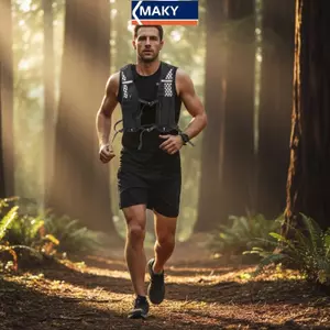 MAKY Chạy Hydrat hóa Pa Vest 2L Bình chứa nước có lưu trữ điện thoại Nhà thơ Túi ngực nhẹ cho Marathon Thể thao VN