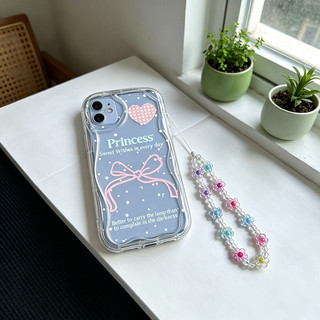 Ốp Lưng Hoa Tình Yêu Nơ Cho Redmi Note 14 13 12 11 10 Pro Plus 11S 10S Redmi 13X 14C 13C 13 12 TPU Có Dây Xích Trong Suốt Vỏ Điện Thoại ﻿ ﻿