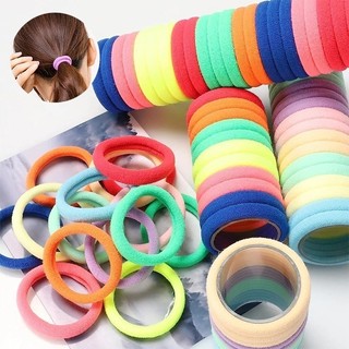 50 / 100 / 200 / 300 Dây buộc tóc đàn hồi cao nhiều màu - Dây buộc tóc đuôi ngựa cho bé gái