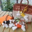 Mới Handmade Da Cừu Dễ Thương Chó Con Túi Mặt Dây Chuyền Da Thật Mặt Dây Chuyền Ô Tô