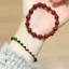 Mã Não Đỏ Tự Nhiên Jasper Chalcedony Vòng Tay Mới Guochao Màu Sắc Tương Phản Thanh Lịch Tính Khí Nữ Tay Trang Trí