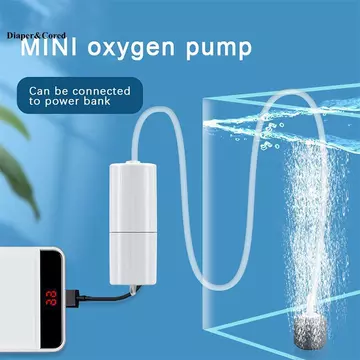 Máy bơm không khí im lặng USB hồ cá DIAPER & CORED 5V 1W Máy tạo oxy cầm tay Mini Máy sục khí bể cá YTH