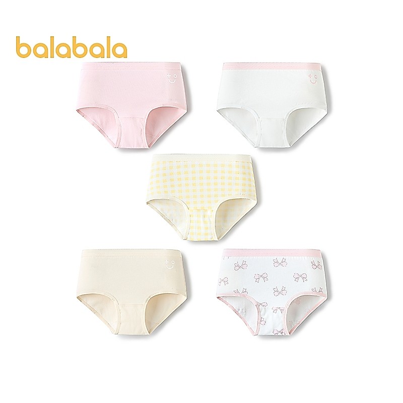 Set 5 Quần Lót Boxer Bé Gái Balabala Cotton Một Lớp Co Giãn Mềm Mại