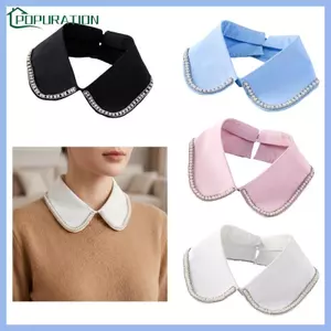 POP Thoải Mái Cổ Giả Cổ Trang Trí Cho Nữ Công Sở Trang Phục Hàng Ngày Với Ngọc Trai Thiết Kế Đính Hạt Cho Phong Cách Thanh Lịch