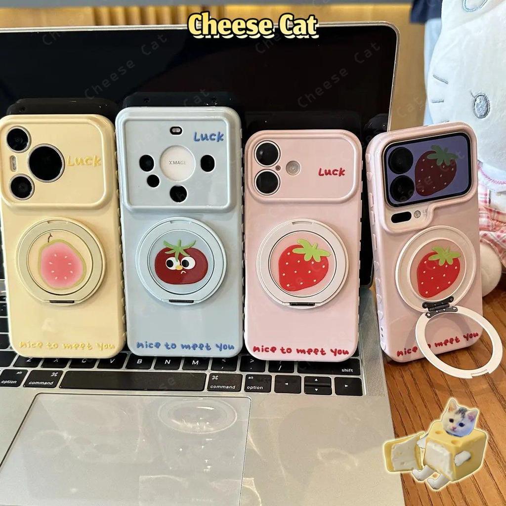 Ổi Dâu Măng Cụt Chanh Trái Cây Mùa Hè Ốp Lưng Điện Thoại iPhone 11 12 13 14 15 Plus 16 17 Pro Max 17 Air Case Có Chân Đế
