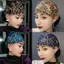 Mũ Bonnet ROLY, Khăn trùm đầu thêu hoa đàn hồi, Vỏ thoáng khí Tóc trắng Full Cover Đầu quấn Mũ mùa hè