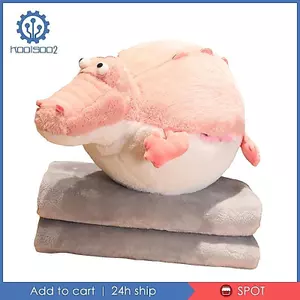 Gối sang trọng cá sấu Gối nhồi bông lớn Chăn búp bê có chăn có tay