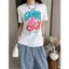 Áo thun ngắn tay cỡ lớn cỡ lớn in hình mùa xuân hè 100% cotton chất lượng cao dành cho nam và nữ 0629