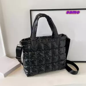 Túi đeo chéo SAMO Puffer, Túi Tote chần bông màu trơn dung tích lớn, Túi đeo vai chống nước nhẹ thời trang