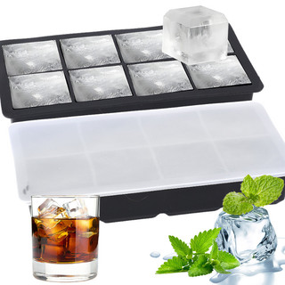 4 / 6 / 8 / 15 / 37Grids Máy Làm Đá Khuôn Có Nắp / Thực Phẩm Silicon Vuông Đá Khối Khay Khuôn