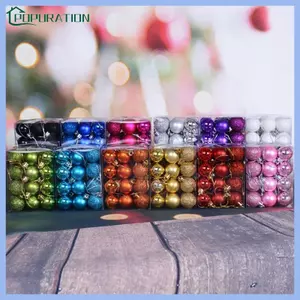 POP 24 Chiếc Bộ 12 Màu Giáng Sinh Bauble Trang Trí Tiệc Nhà Trang Trí Sân Vườn Cho Cây Giáng Sinh Mặt Dây Chuyền