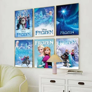 Poster hoạt hình Frozen 2 poster in màu xanh, thích hợp cho phòng ngủ, phòng khách, văn phòng, trang trí nhà cửa, tranh phòng, tranh trang trí vải canvas