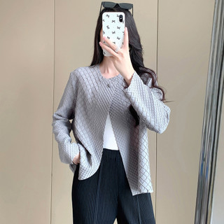 Miyake Cardigan mỏng nhẹ cho thu đông, chống nắng, phù hợp mẹ và nữ giới