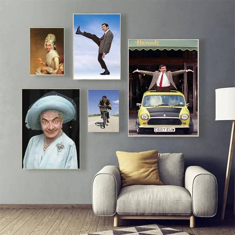 Hilarious Mr Bean Canvas Tranh Hài Hước Khoảnh Khắc Cho Lively Trang Trí Nhà Nghệ Thuật Trang Trí Tường Nhà Canvas Poster
