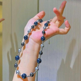[ DAISYN ] N1040 vòng cổ ngọc xanh coban xám sang trọng , dây chuyền ngọc trai nhân tạo , chuỗi hạt ngọc