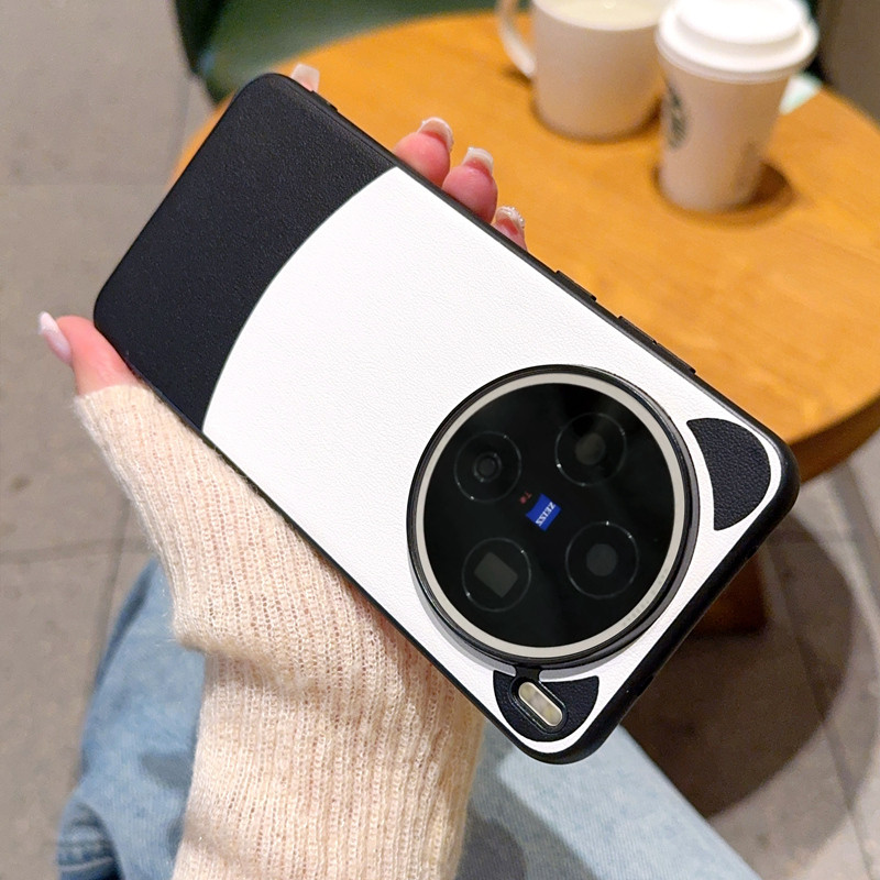 Màu gấu trúc phù hợp với lỗ lớn Thích hợp cho vivo X200s Hoạt hình Màu trơn Đơn giản X200Ultra Phong cách mới Chống sốc
