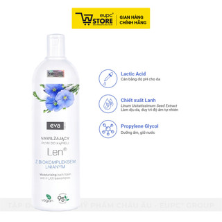 Gel Tắm Phức Hợp Sinh Học Lanh Hỗ Trợ Duy Trì Độ Ẩm Của Da, Làm Mềm Mịn Da Eva Natura 750ml