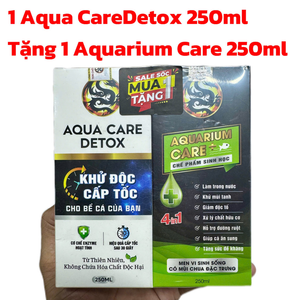 [Mua 1 Tặng 1] Aqua Care Detox Khử Độc Bể Cá Tặng Vi Sinh Aquarium Care Làm Trong Nước Bể Cá