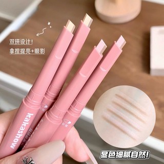 Bút Tạo Bọng Mắt 2 Màu & Cọ KAKASHOW - Bút kẻ giun lụa nằm mắt chống thấm nước mờ tự nhiên 3D phong cách Hàn Quốc C66